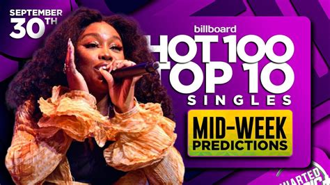 Mid Week Predictions Billboard Hot 100 Top 10 Singles September 30th 2023 Youtube