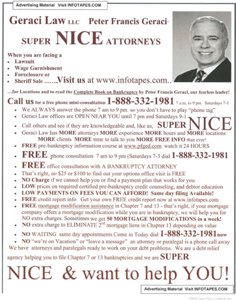Chicago, illinois attorney peter francis geraci. Peter Francis Geraci: SUPER NICE apparently : chicago