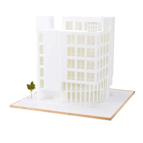 White Architectural Model Of Building Modernica Props