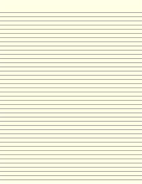 Lined Paper With Narrow Black Lines Light Yellow Free Download
