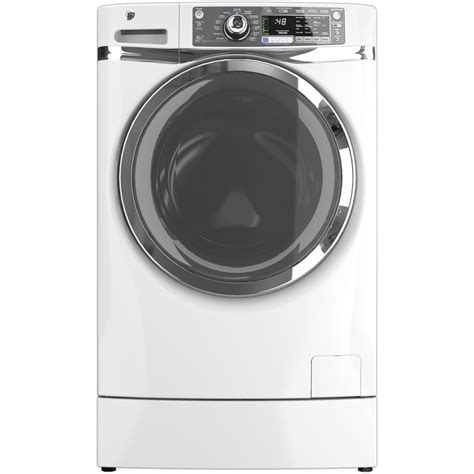 ge 4 8 cu ft high efficiency front load washer with steam cycle white energy star at