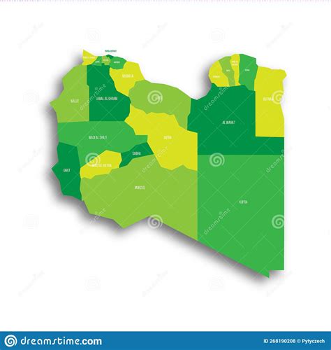Libya Political Map Of Administrative Divisions Vector Illustration