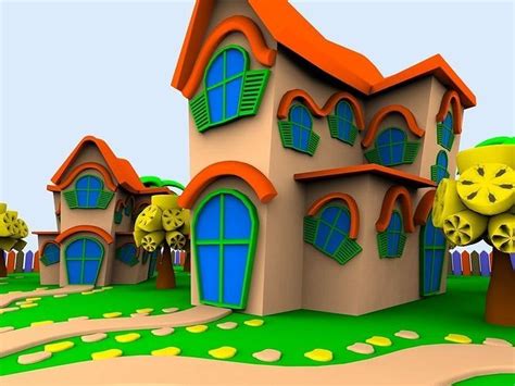 Cartoon Village House 3d Model Cgtrader