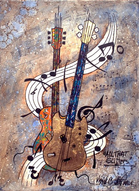 Music Painting Of Guitars Music Art Called All That Glitters By