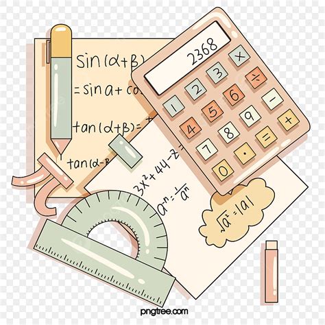 Color De Dibujos Animados Elementos De Papelería Matemática Png