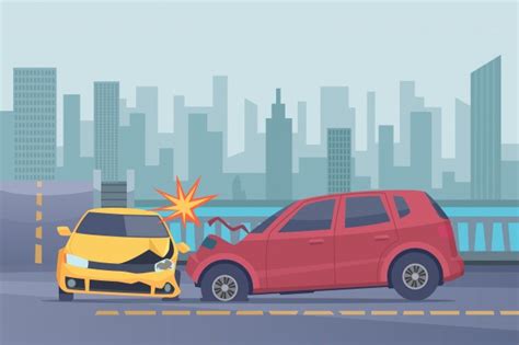 Premium Vector Accident Road Background Damaged Spped Cars In Urban