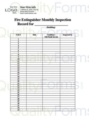 Insert the date under the month that the. Sprinkler / Extinguisher Inspection Forms - Forms