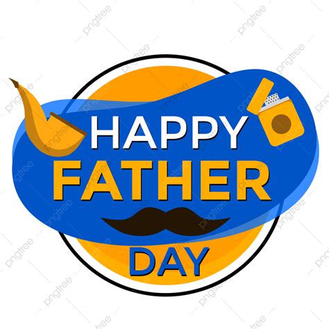 Happy Fathers Day Clipart Hd Png Happy Father Day Blue Orange Mustache