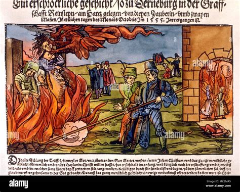 Witchcraft Witch Burning Witches Being Burned At Derneburg In 1555
