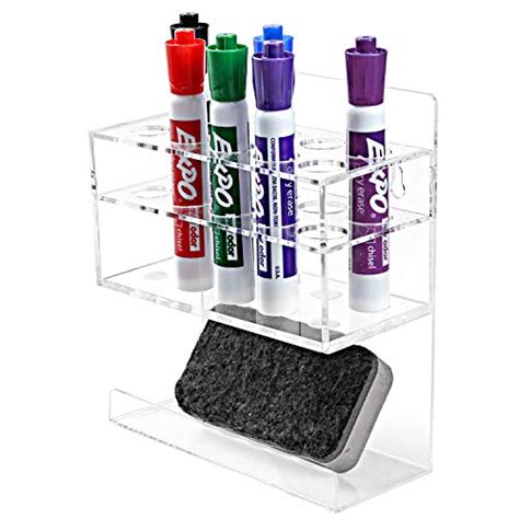 Myt Wall Mounted Clear Acrylic Dry Erase Whiteboard Marker Holder