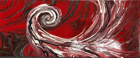 Red Swirl Abstract Art Acrylic Painting Wall Art Etsy