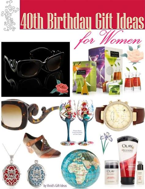 Turning the ripe old age of 40 is a big milestone birthday for anyone and should be celebrated with big parties, plenty of food and drink, and of course fabulous 40th birthday gifts! 40th Birthday Gift Ideas for Women - Vivid's | 40th ...
