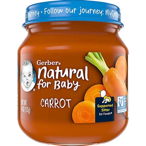 Gerber 1st Foods Natural Carrot Baby Food Jar 4 Oz Albertsons