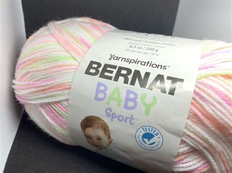 Bernat Baby Sport 3 Light Acrylic Yarn Tiny Tulips 44413 85 Oz For