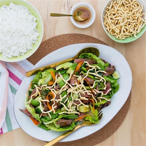 Thai Beef Salad With Rice And Crispy Noodles My Food Bag