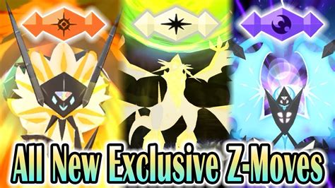 pokemon ultra sun and ultra moon all new exclusive z moves 1080p hd youtube