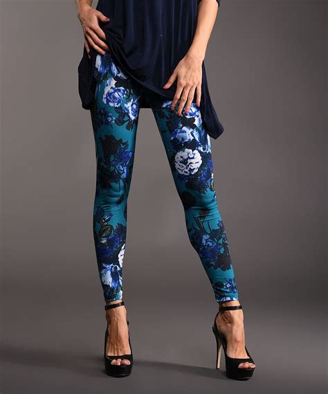 Take A Look At This Teal And Blue Floral Knit Leggings Plus Too Today