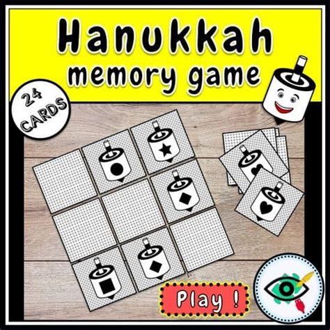 Hanukkah Memory Game Dreidels Shapes Planerium