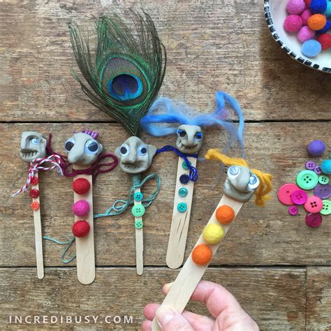 Craft Stick Air Drying Clay Puppets Incredibusy