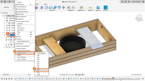 Changing The Opacity Of Bodies And Components In Fusion 360 Product