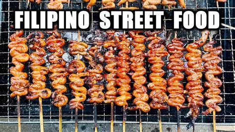 Isaw Barbecue Grilled Chicken Intestine Famous Filipino Street Food Youtube