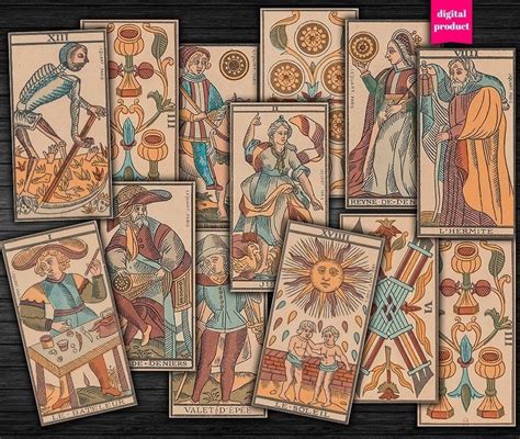 Digital 16th Century French Tarot Card Deck Printable Etsy Vintage