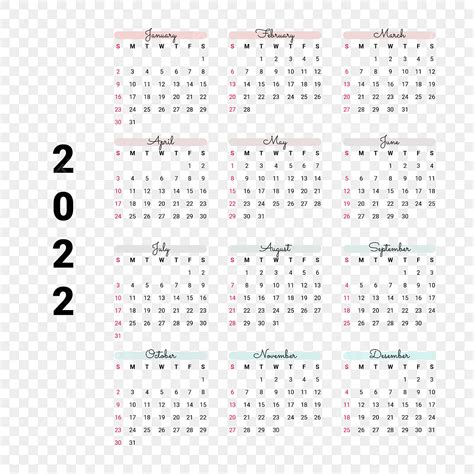 Calendario Simple Para Imprimir 2022 Png Calendario Simple Rosado