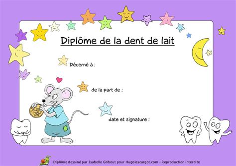 Diplôme de la dent de lait