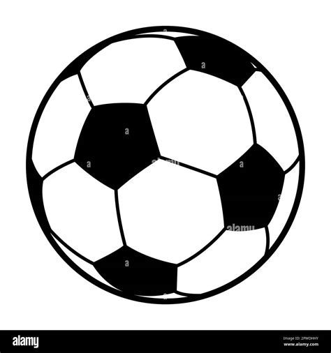 Football Ball Black And White Vector Silhouette Symbol Illustration