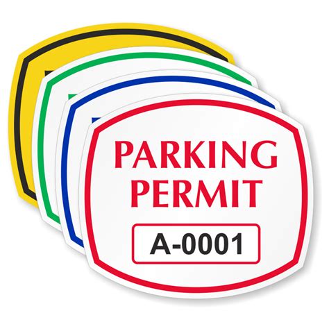 Parking Permit Squarish Oval Shaped Sticker Signs Sku Pp 0205