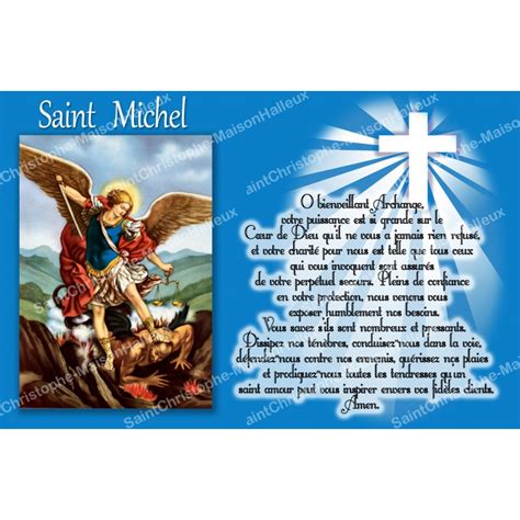 Sticker With French Prayer Saint Michael Maison Halleux Sprl Pour