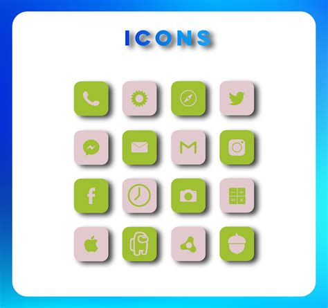Green Ios Icons Green Icons For Iphone Green Aesthetics Etsy
