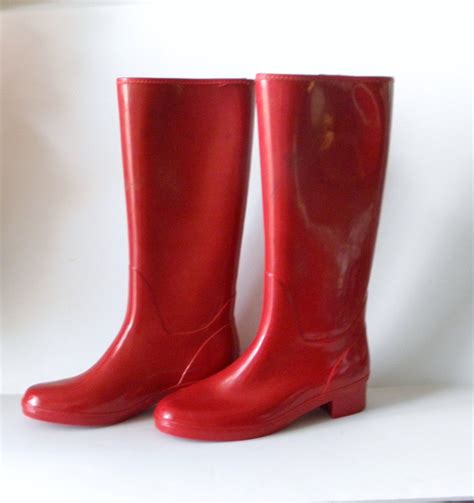 Red Rubber Rain Boots Cr Boot Red Wellies Red Boots Rubber Rain Boots