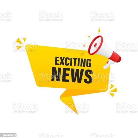 Exciting News Vector Flat Illustration With Megaphone On White