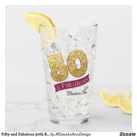 Fifty And Fabulous 50th Birthday Pink And Gold Glass Zazzle Pink And Gold 50th Birthday