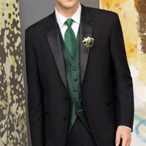 Green Tuxedo Black Tux Black Vest Emerald Green Weddings Emerald