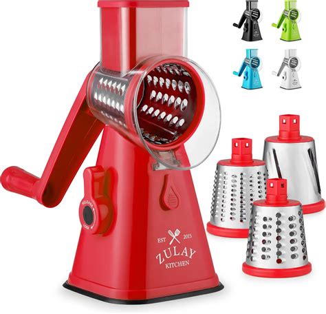 Zulay Kitchen Manual Rotary Cheese Grater With Handle Round Cheese