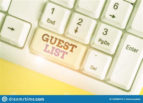 Conceptual Hand Writing Showing Guest List. Business Photo Text A List Of Showing Who Are ...