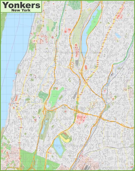 Large Detailed Map Of Yonkers