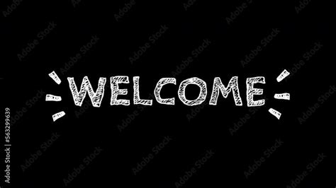 Welcome Animation On Transparent Background Doodles Style White