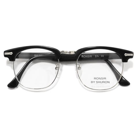 shuron ronsir browline eyeglasses black ｜ シュロン american classics