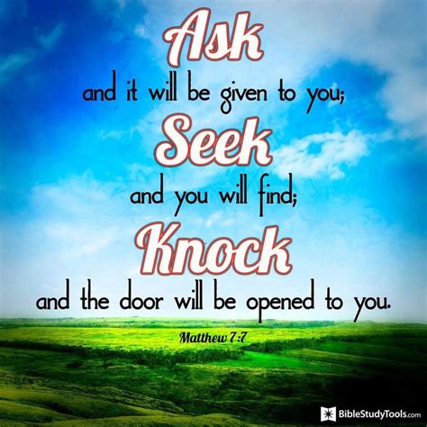 Ask Seek Knock Inspirational Quotes Bible Inspiration