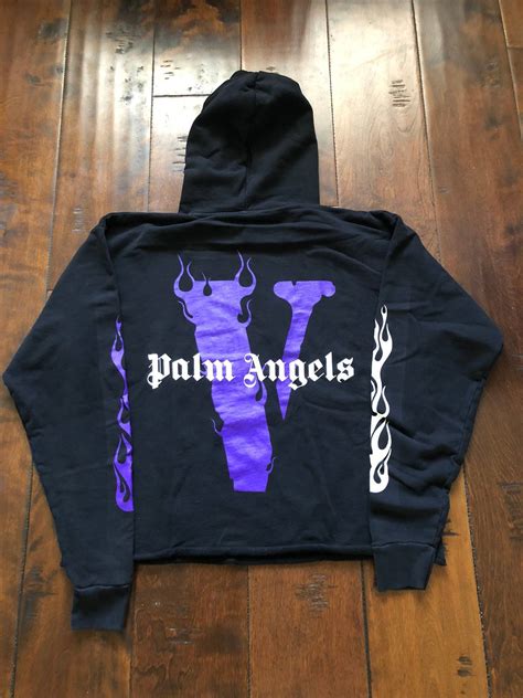 Vlone Vlone X Palm Angels Hoodie Purple Medium Rare New Grailed