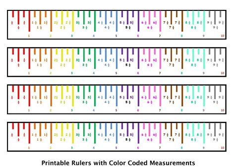 Printable Color Coded 1 Inch Ruler Printable Ruler Actual Size Images