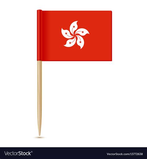 Hong Kong Flag Flag Toothpick 10eps Royalty Free Vector