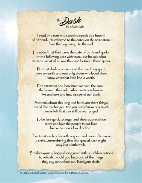 54 Funeral Poetry The Dash