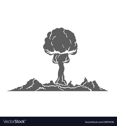 Nuclear Explosion Silhouette Concept Royalty Free Vector