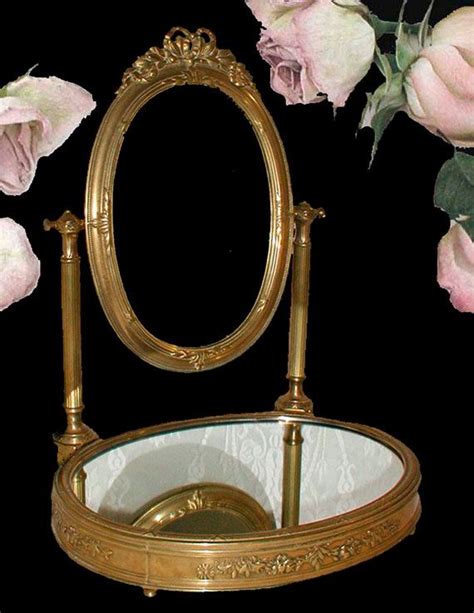 Free shipping on selected items. French Style Vanity/Perfume Mirrored Tray in Solid Brass ...
