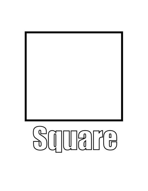 Square Coloring Page Shapes Preschool Shape Coloring Pages Shapes