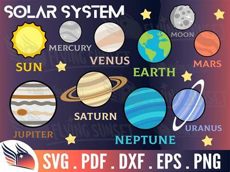 Solar System Svg Planets Svg Outer Space Clipart Jupiter Etsy
